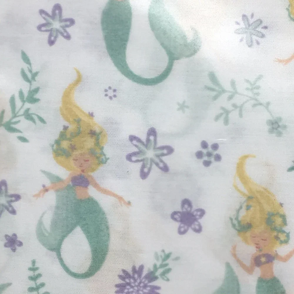 3pc Tabitha Webb Mermaid TWIN Sheet Set Starfish Floral Lavender Purple Designer